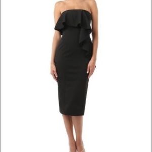 Sz 2 Jay Godfrey black strapless cocktail dress